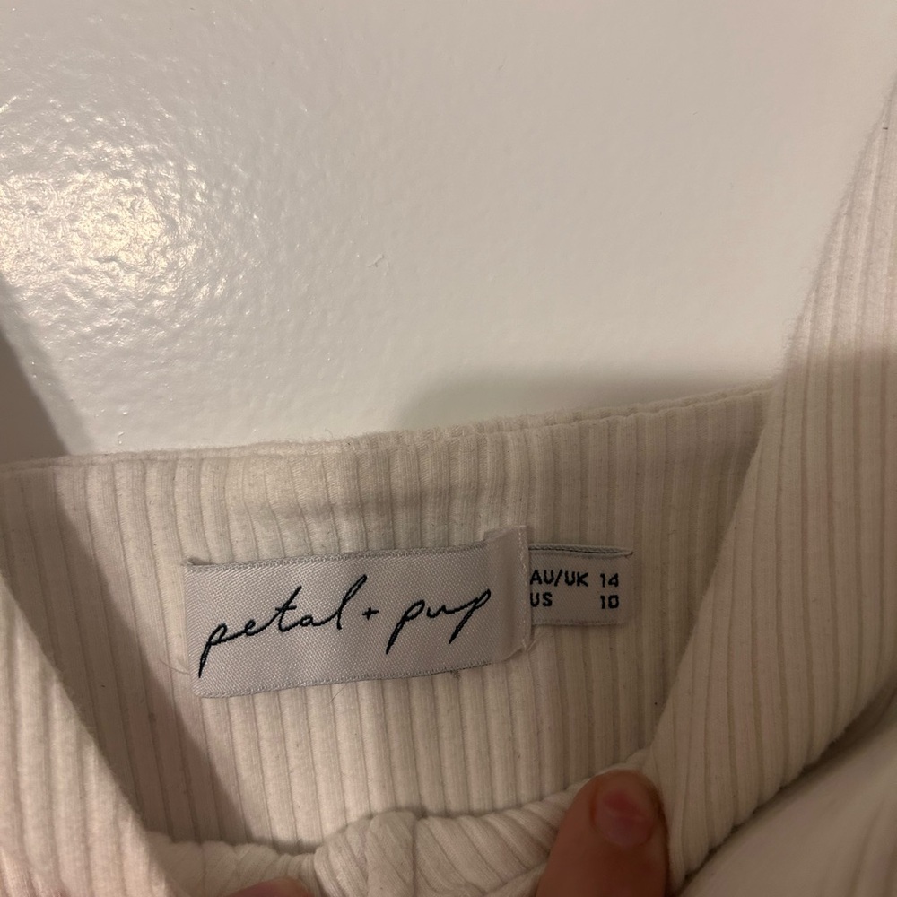 White Ribbed One Piece - Picture 2 of 4